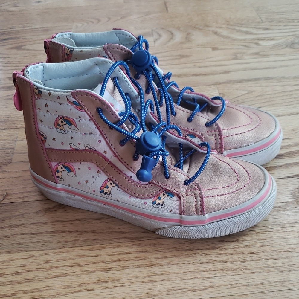 (13) VANS Youth High Top Skate Shoes Streetwear Retro Y2K Trendy Kawaii Unicorn